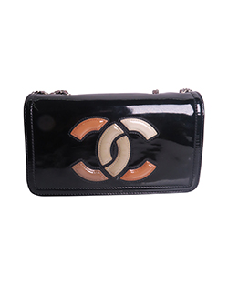 Lipstick Flap Bag, Patent Leather, Black/ Nude, 16069332 (2012), DB,